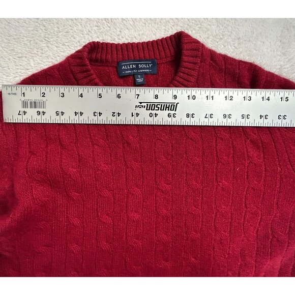 Allen Solly Womens Red Cable Knit Sweater Small 100% 2 Ply Cashmere Crew Neck - Picture 5 of 8